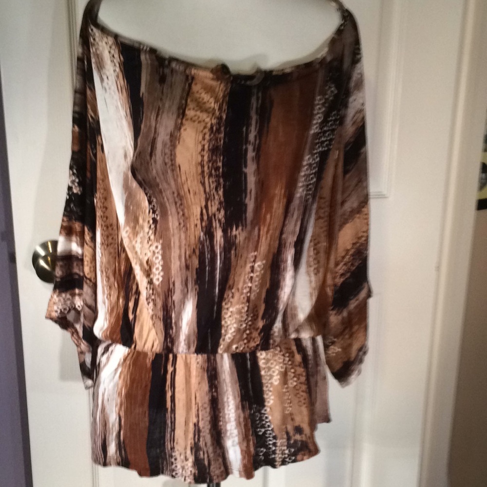 Knit Peplum Bat Sleeve Top